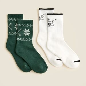 J.crew Kids' Ski Ya Later trouser socks two-pack! Boys Med. OR Lg. NWT SO